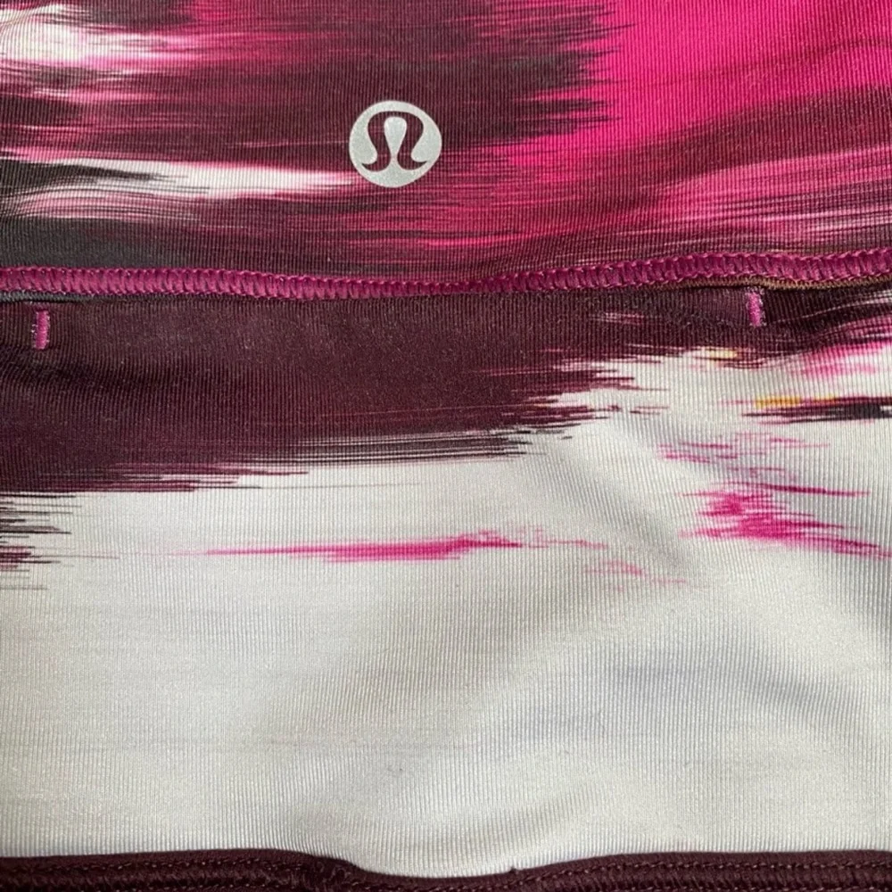 Lululemon Burgundy Wunder Under Ankle Crop Hi Rise Shine On Leggings Size 2